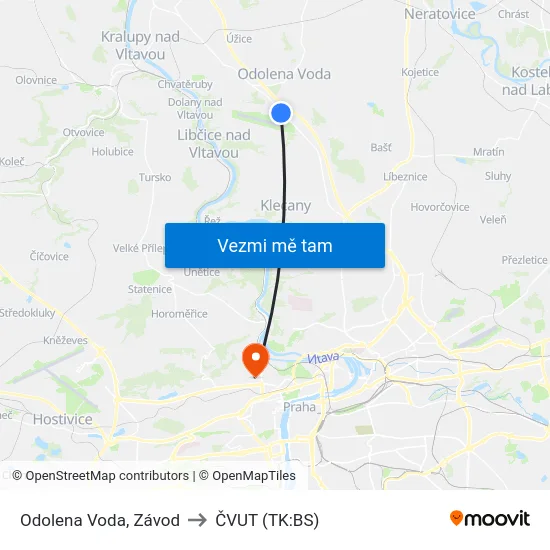 Odolena Voda, Závod to ČVUT (TK:BS) map
