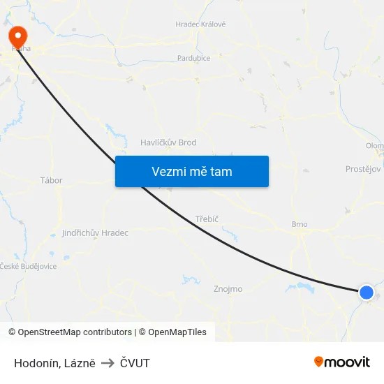 Hodonín, Lázně to ČVUT map