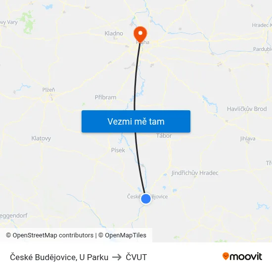 České Budějovice, U Parku to ČVUT map