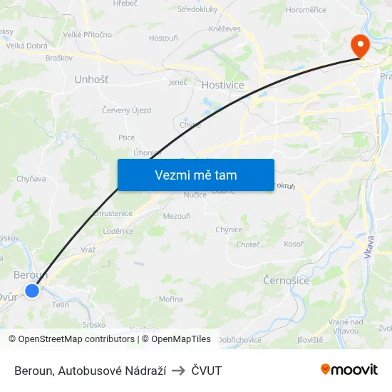 Beroun, Autobusové Nádraží to ČVUT map