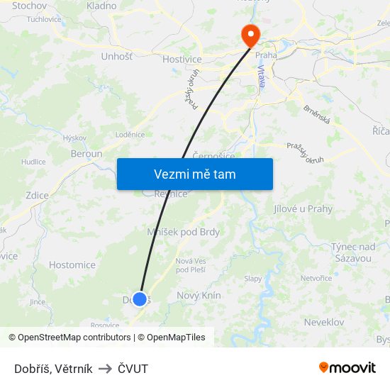 Dobříš, Větrník (A) to ČVUT map