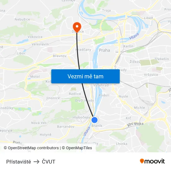 Přístaviště to ČVUT map