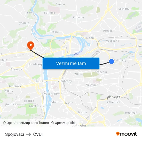 Spojovací to ČVUT map