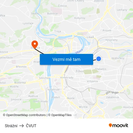 Strážní to ČVUT map