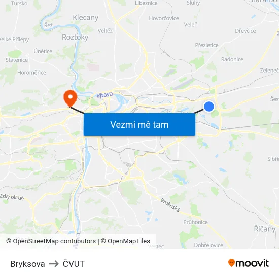 Bryksova to ČVUT map