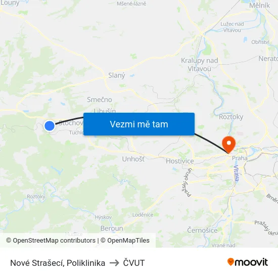 Nové Strašecí, Poliklinika to ČVUT map