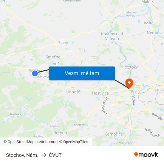 Stochov, Nám. to ČVUT map