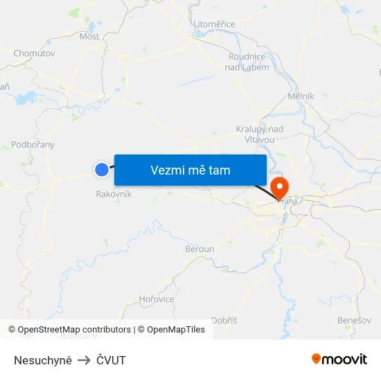 Nesuchyně to ČVUT map