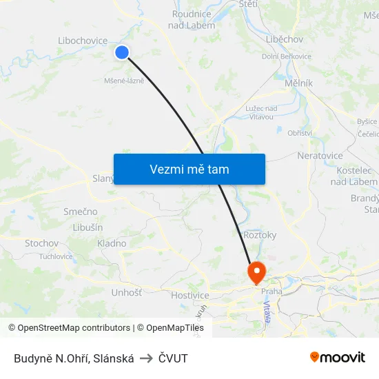 Budyně N.Ohří, Slánská to ČVUT map