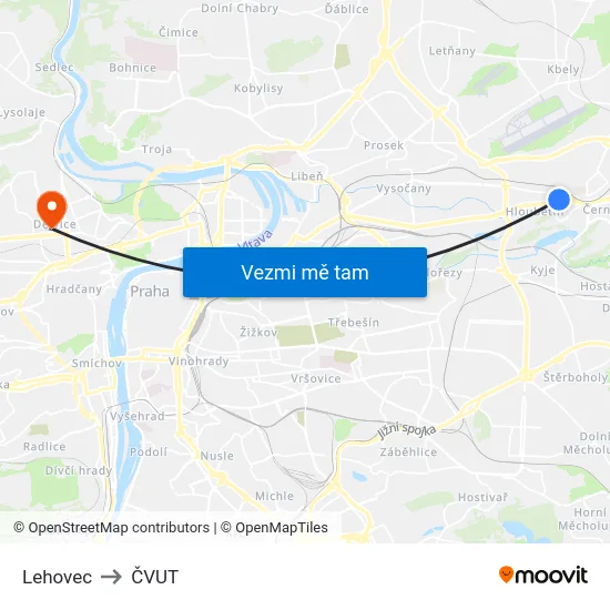 Lehovec to ČVUT map