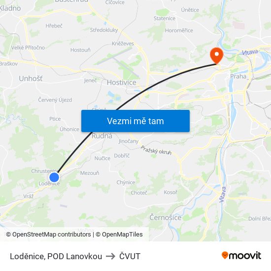 Loděnice, POD Lanovkou to ČVUT map