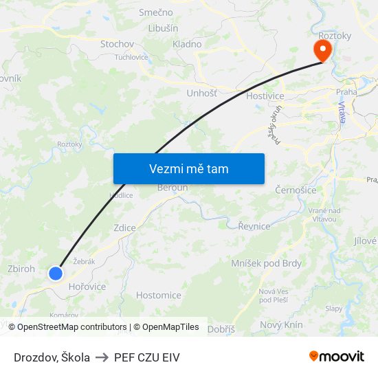 Drozdov, Škola to PEF CZU EIV map