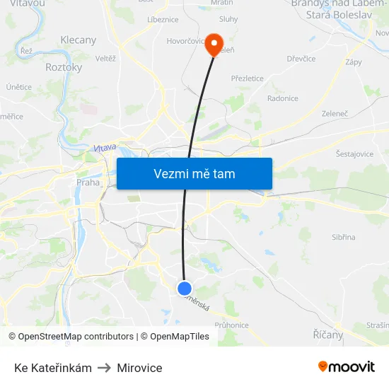 Ke Kateřinkám to Mirovice map