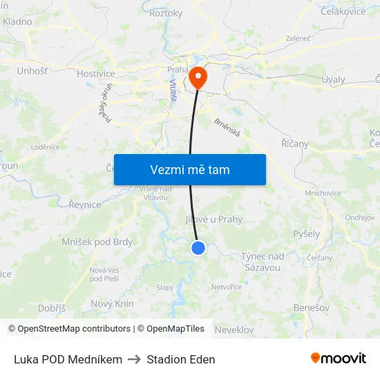 Luka POD Medníkem to Stadion Eden map