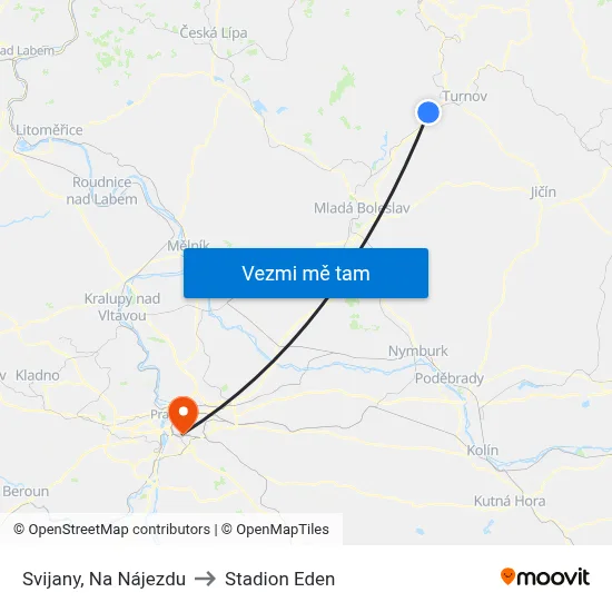 Svijany, Na Nájezdu to Stadion Eden map