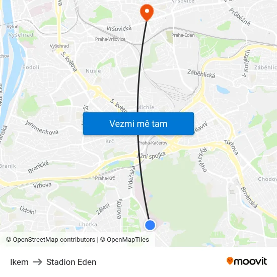 Ikem to Stadion Eden map