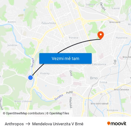 Anthropos to Mendelova Univerzita V Brně map