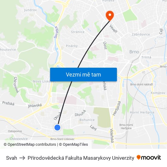 Svah to Přírodovědecká Fakulta Masarykovy Univerzity map