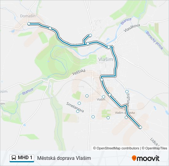 MHD 1 bus Line Map