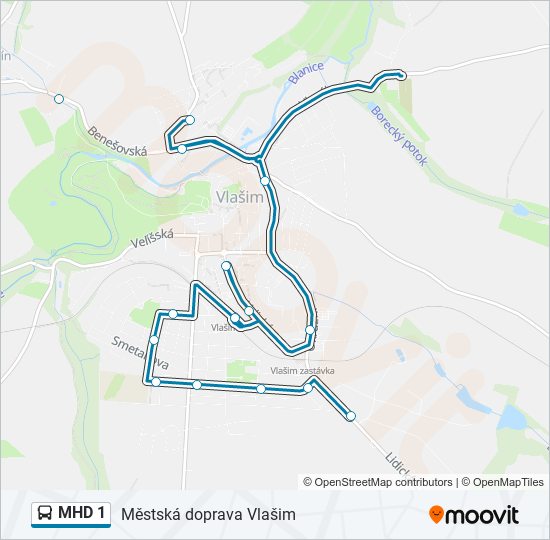 MHD 1 bus Line Map