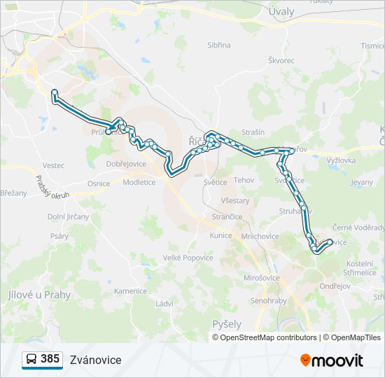 385 bus Line Map