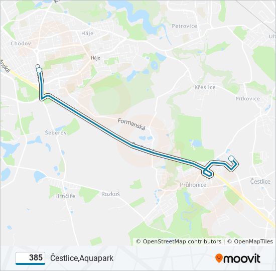 385 bus Line Map