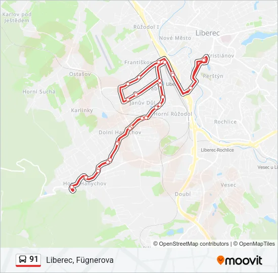 91 Bus Line Map