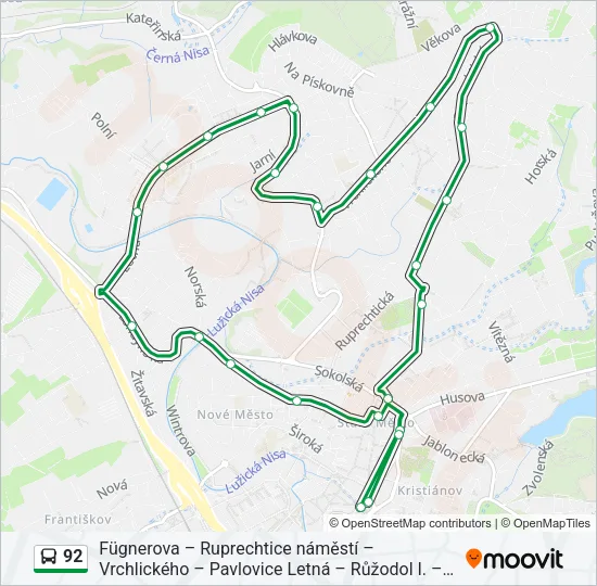 92 Bus Line Map