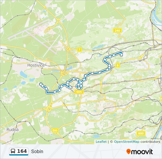 Маршрут 164 автобуса на карте со всеми остановками