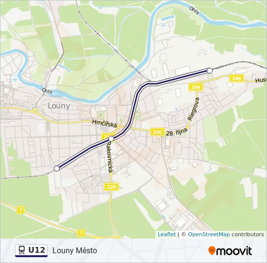 U12 Route Schedules Stops Maps Louny Mesto