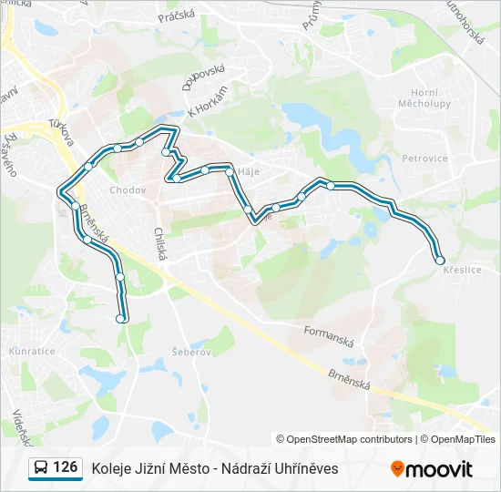 Автобус 126: карта маршрута