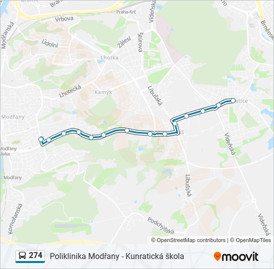 274 bus Line Map