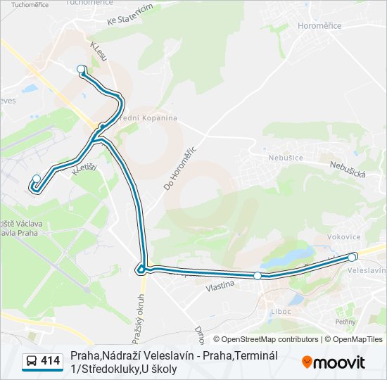 414 autobus Mapa linky