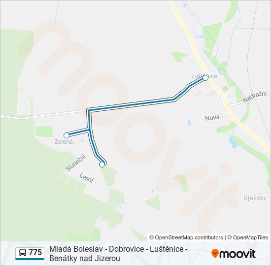 Автобус 775: карта маршрута