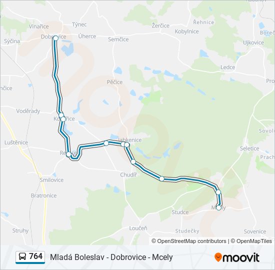 764 bus Line Map