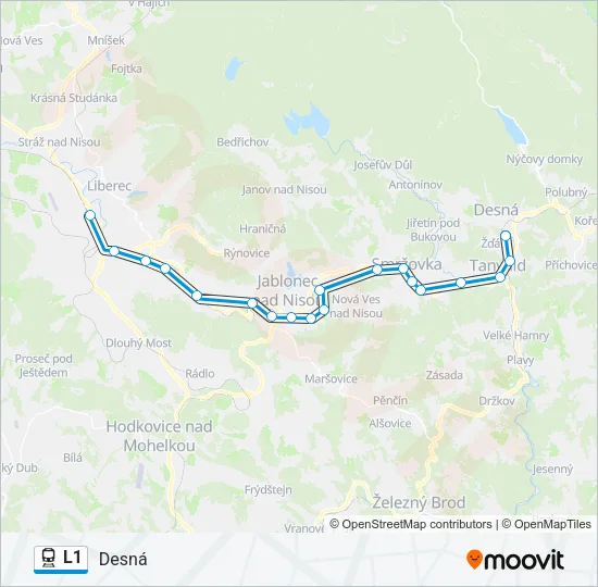 Поезд L1: карта маршрута
