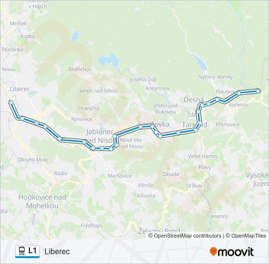 Поезд L1: карта маршрута