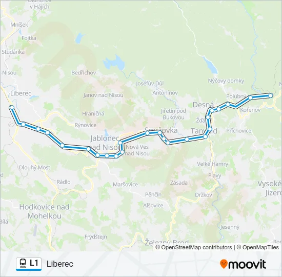 L1 Train Line Map