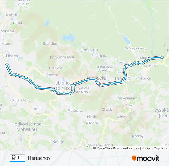 L1 Train Line Map