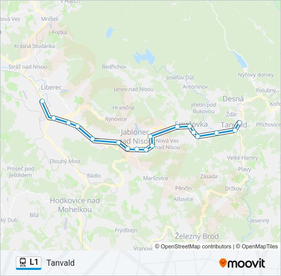 Поезд L1: карта маршрута