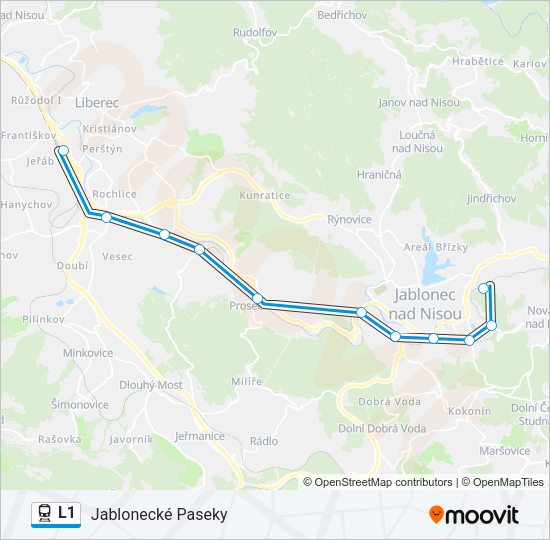 Поезд L1: карта маршрута