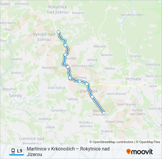 Поезд L9: карта маршрута