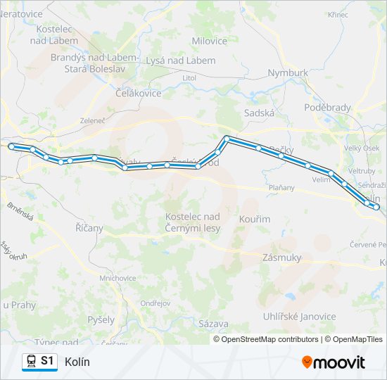 Поезд S1: карта маршрута