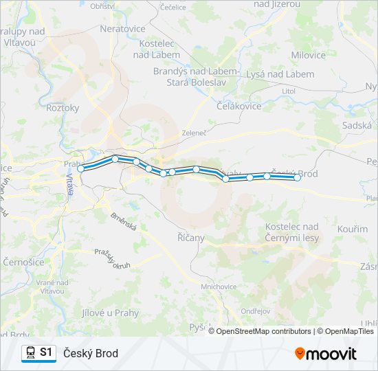 Поезд S1: карта маршрута