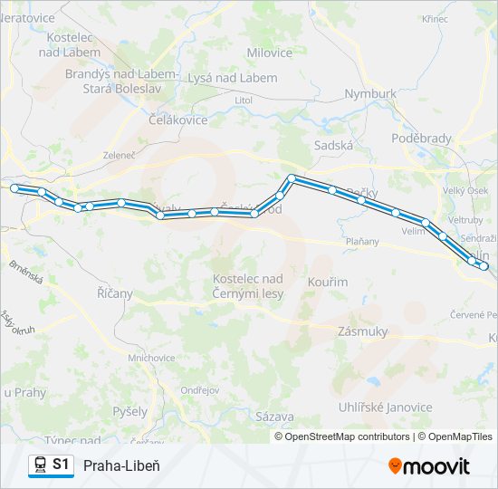 Поезд S1: карта маршрута