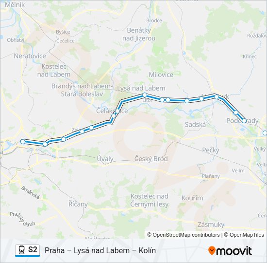Поезд S2: карта маршрута