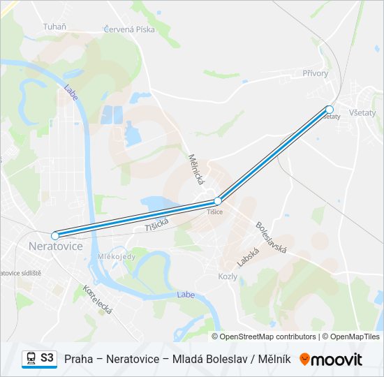 Поезд S3: карта маршрута