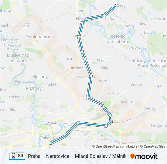 Поезд S3: карта маршрута