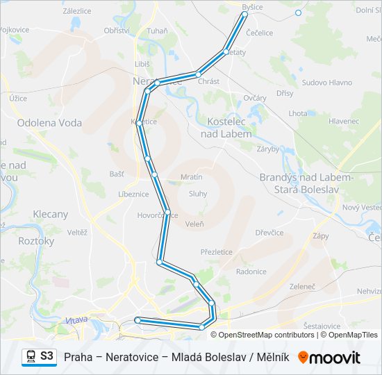 Поезд S3: карта маршрута