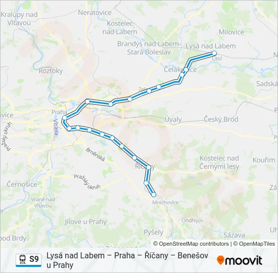 S9 Train Line Map